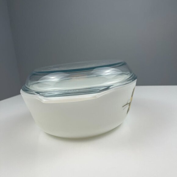 VTG Pyrex JAJ autumn glory round casserole 2 pt. made in England - Picture 4 of 12